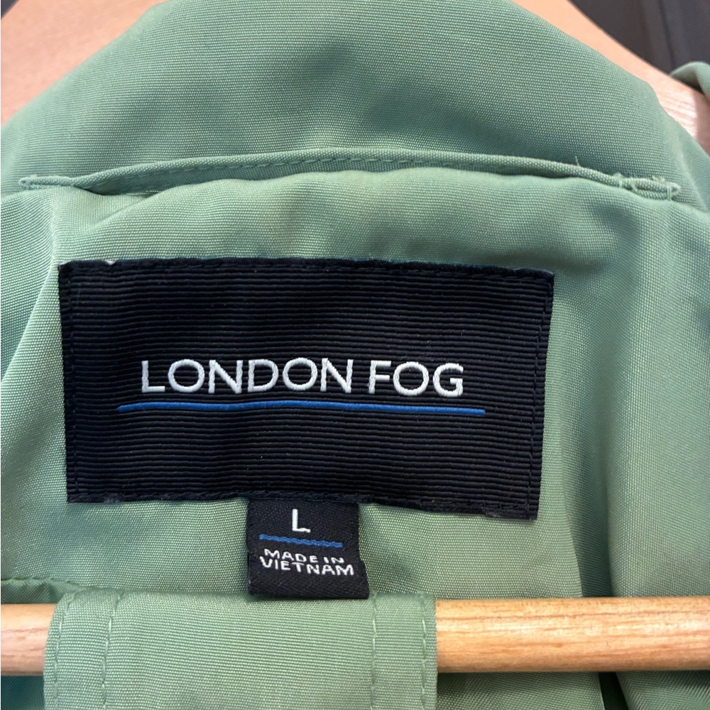 London Fog Women's Olive Hooded Trench Coat - Picture 3 of 3